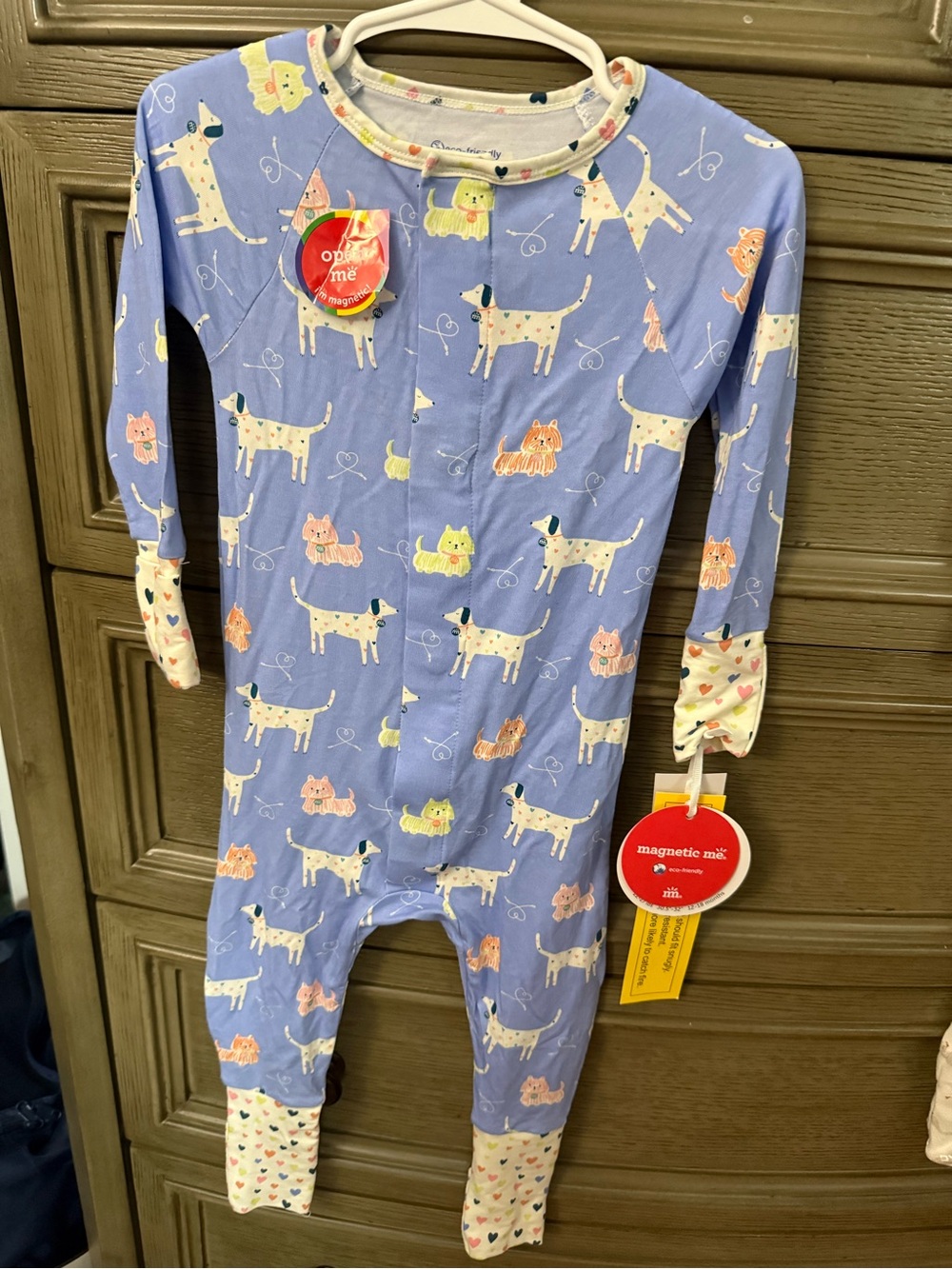 Magnetic Me Lavender Dog & Cat Print One-Piece Footie
